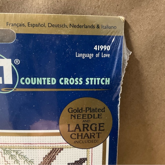 Vtg Bucilla Counted Cross Stitch Kit 41990 Language Love 7x5 Music Violin Fiddle - Picture 3 of 6